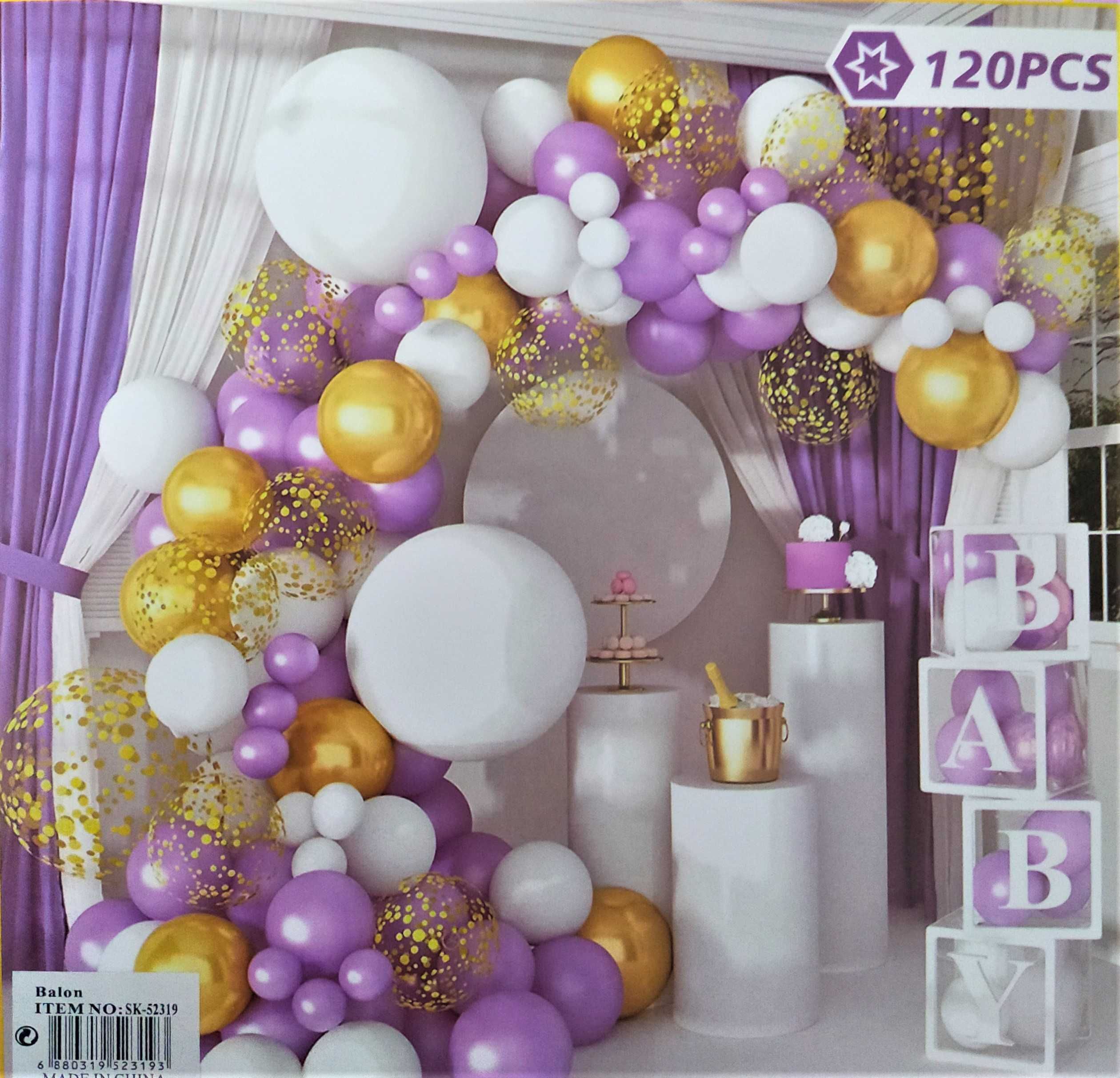 Zestaw balonów do dekoracji 120 sztuk