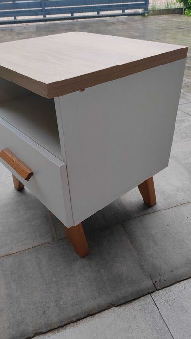 szafka nocna Sven z szufladą 45x45x45 kolor dąb i biały