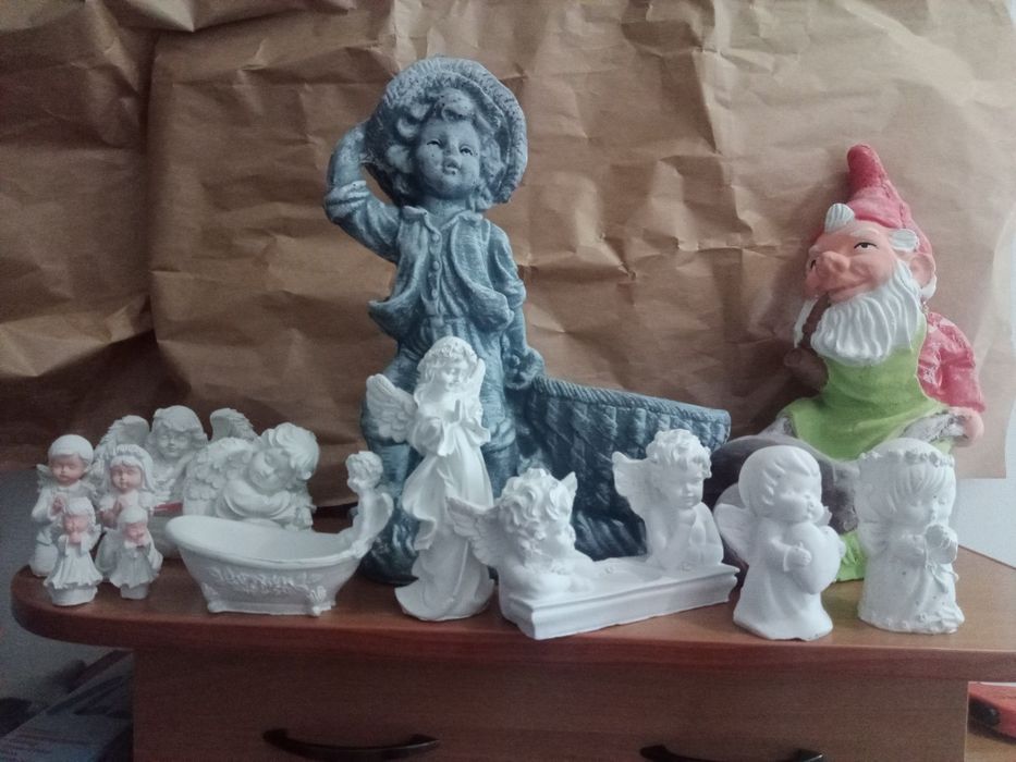 Gipsowe figury, gipsowe anioły ,  rękodzieło , stroiki, kompozycje