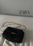 Czarna elegancka torebka Zara cekiny