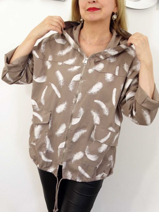 Narzutka Bawełniana Letnia PIÓRKA rozmiar uniwersalny od 40 do 48 beż