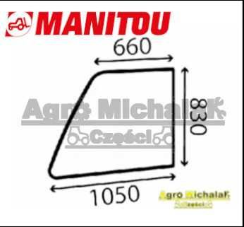 Szyba górna drzwi Manitou  MLT845, MLT940, MRT1330, MRT1432, MRT1440