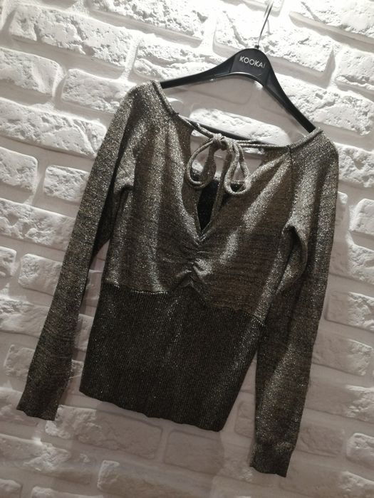 Bluzka damska błyszcząca nitka złota