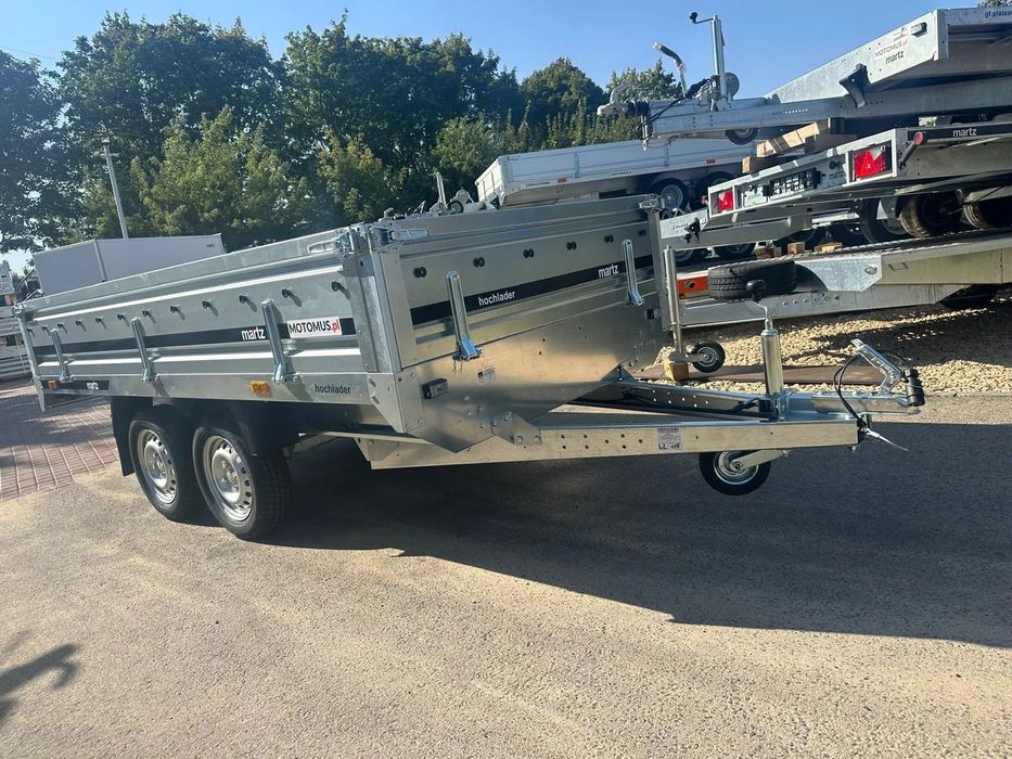 Martz Przyczepa Martz Hochlader 300/2 DMC 750 kg 300x150x40 2 osie koła pod spodem mocna wszystkie burty otwierane  Nowa przyczepa Martz 300x150x40 2 osie mocna Wrocław Borowa