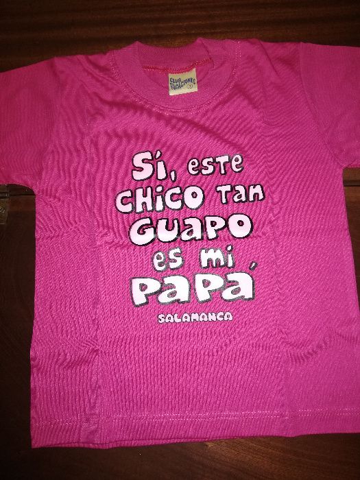 T-shirt Cor-de-rosa 3 Anos NOVA, em espanhol, de Salamanca