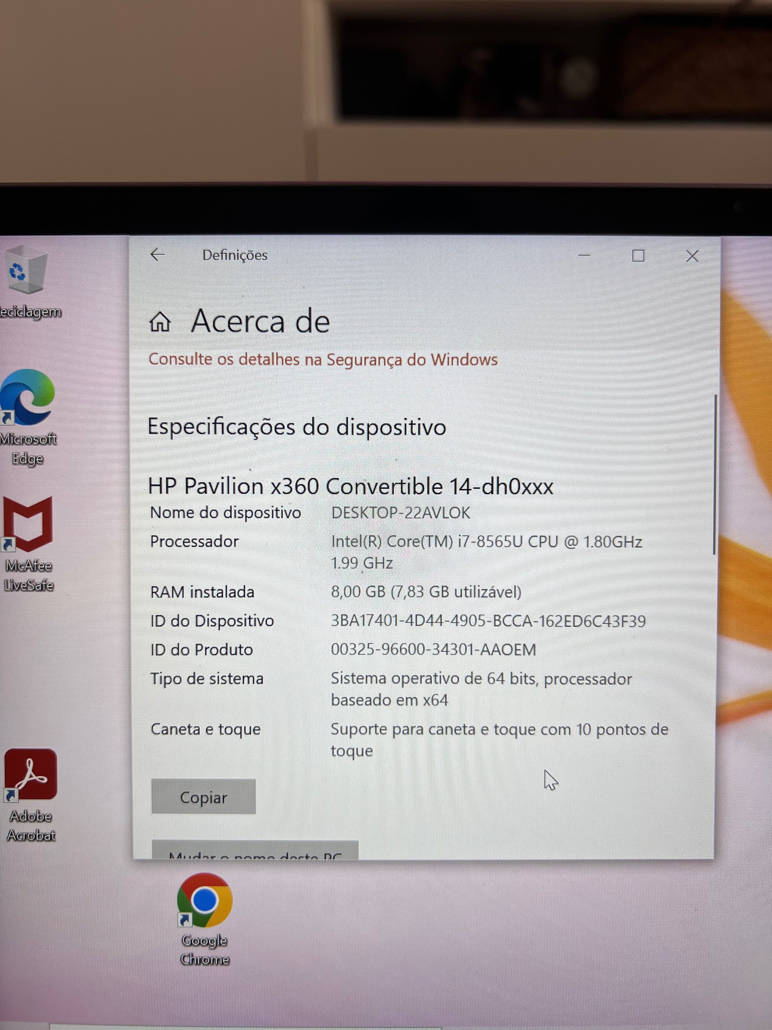 Portátil HP Covertible novo (2020)