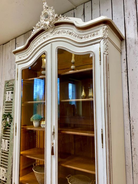 Biała BIBLIOTEKA witryna  Rokoko LUDWIK XV Francja 1899r. Antyk