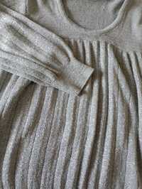 Brokatowy ażurowy sweterek*