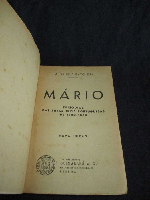 Livro Mário Episódios das lutas civis portuguesas Silva Gayo