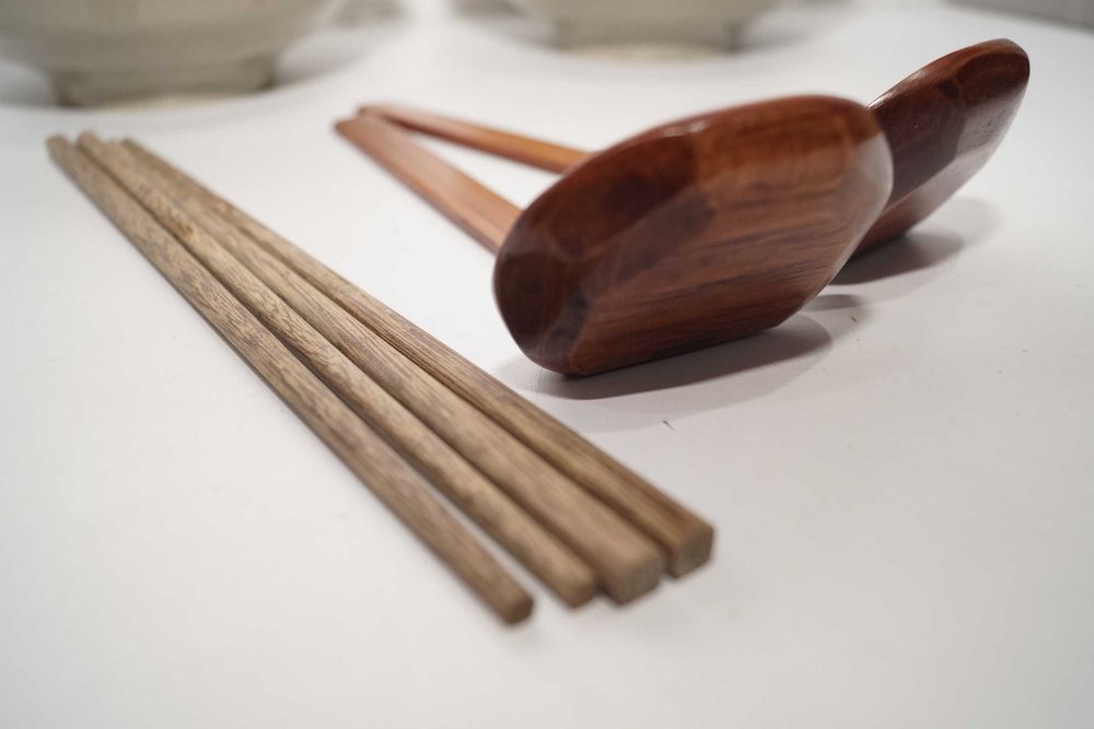 2X japońska ceramiczna miska Ramen miski do ramenu pałeczki łyżki