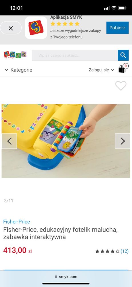 Fisher Price - edukcyny fotelik malucha, zabawka interaktywna