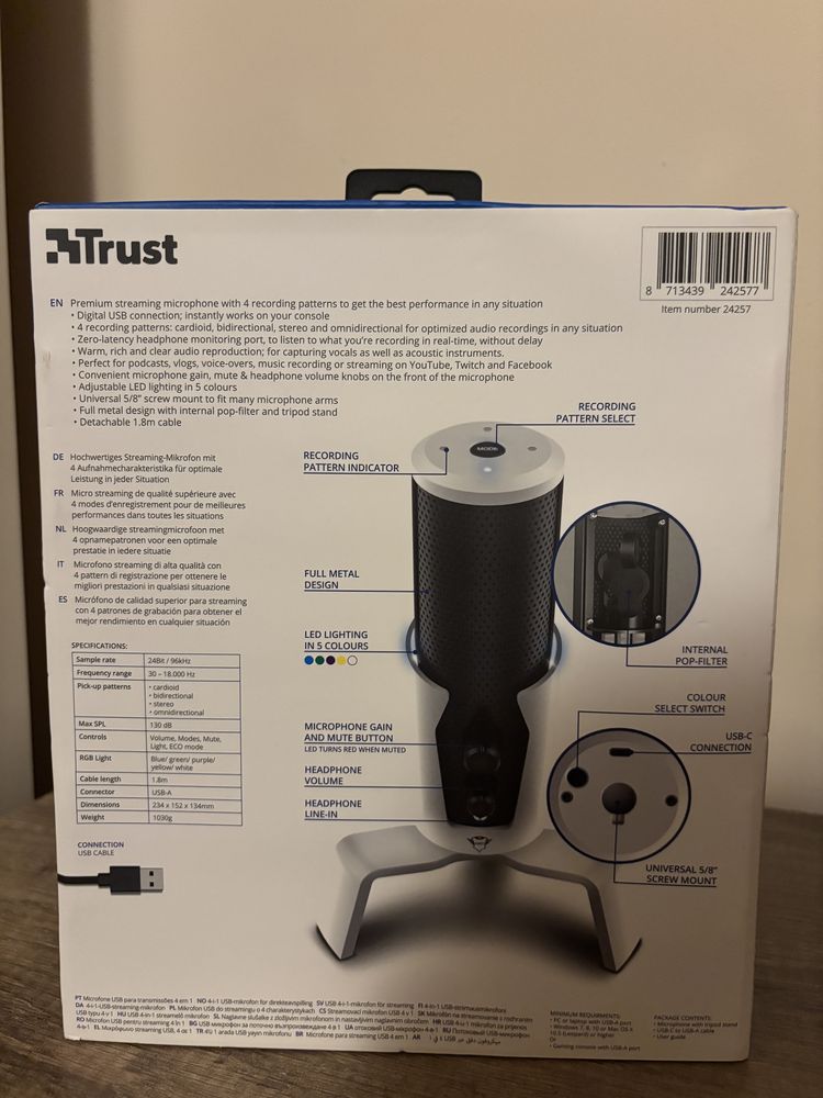 Mikrofon Trust GTX 258W Fyru USB