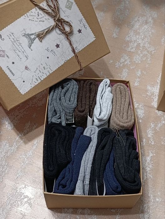 Мега-Набір! 10 Пар Теплих Чоловічих Шкарпеток у Подарунковій Коробці