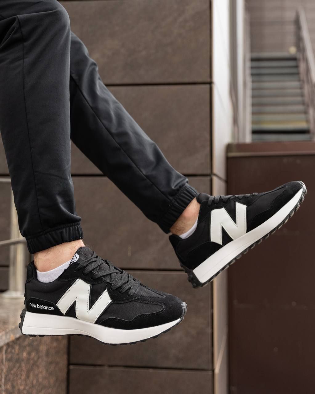 Чорні, унісекс кросівки New Balance, літні, текстиль, біла підошва