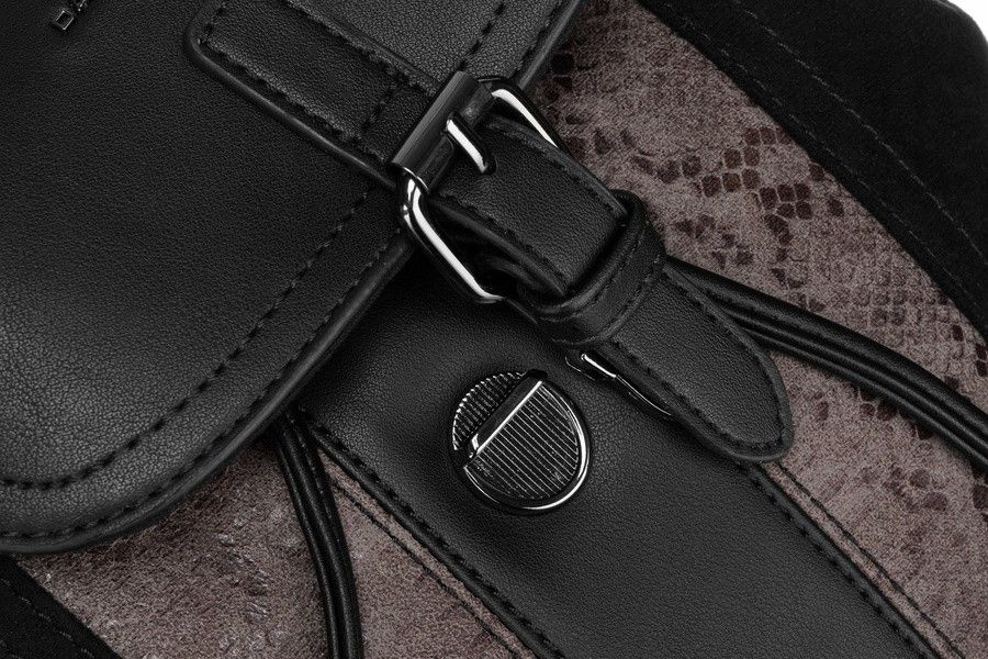 plecak damski ze skóry ekologicznej z klapką - david jones