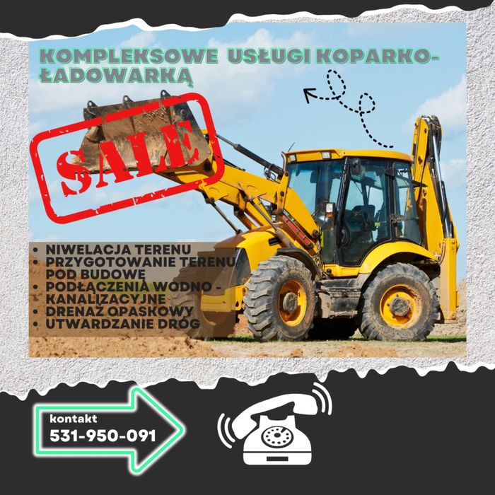 Usługi koparko-ładowarką JCB wyburzenia, rozbiorki Gorzów Wielkopolski