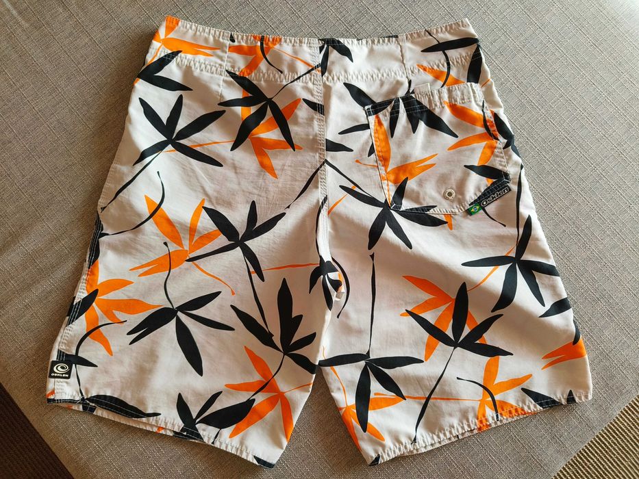 Calções de banho / Bermuda Surf Osklen t42 Folhas pretas e laranja