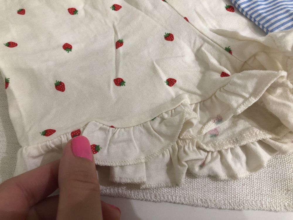 Spodenki 3pak szorty lato H&M falbany niemowlęce dziewczęce NOWE! 92
