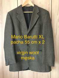 Mario Barutti XL szara męska marynarka virgin wool wełna wiskoza