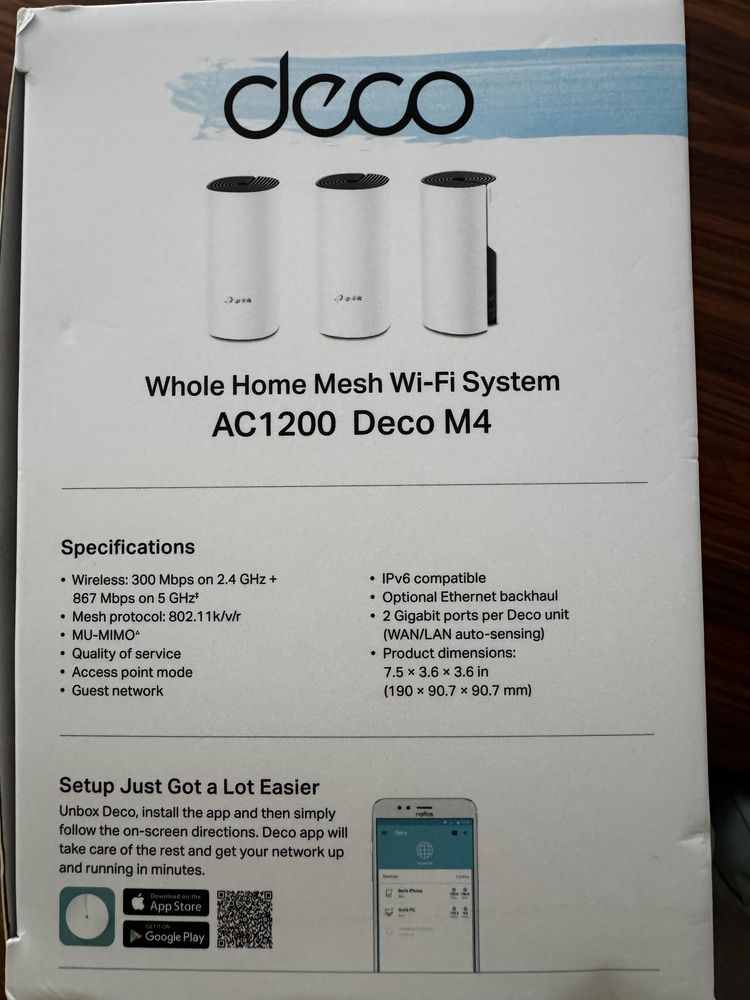 Mesh TP-Link Deco M4 AC1200 Home Wi-Fi pack 3
