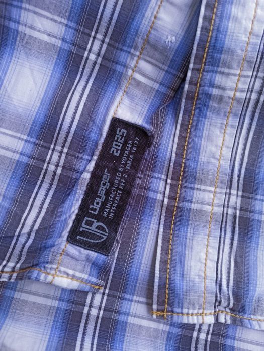 Voyager 2025  niebieska koszula  w kratę  rozmiar  4XL, 3XL