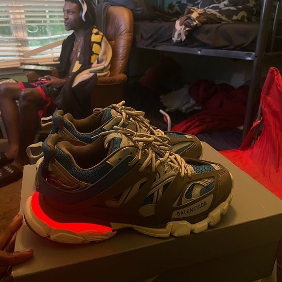 Balenciaga track led blue grey