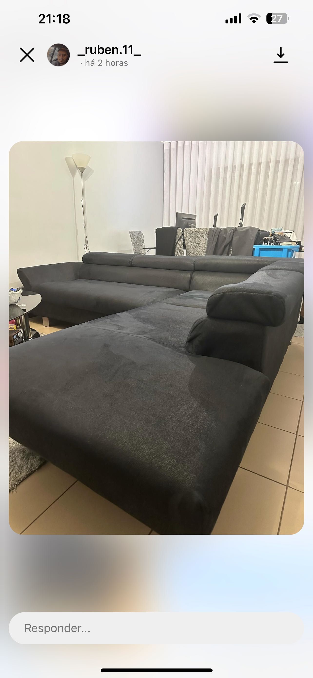 Sofa chaise longue + mesa