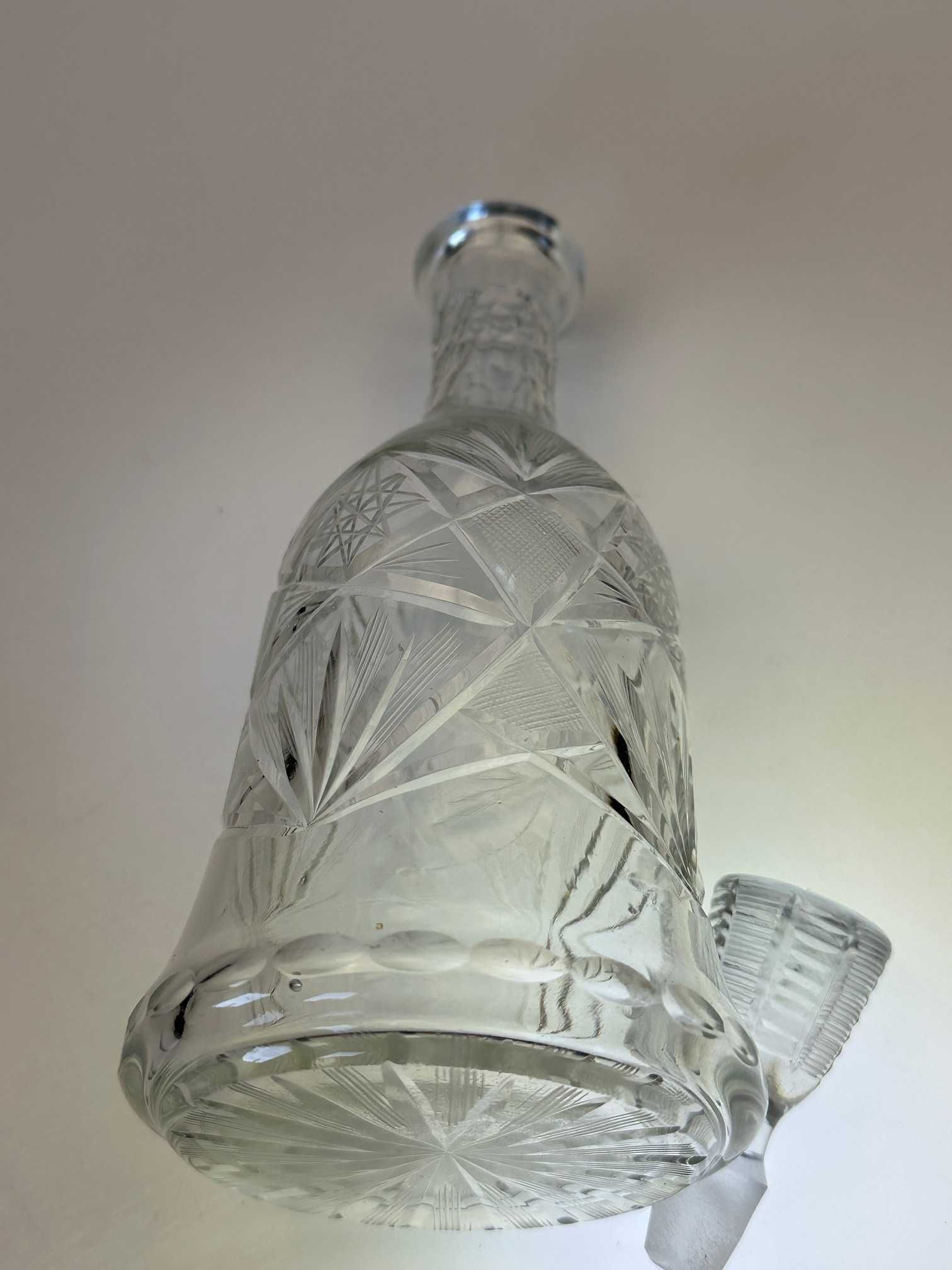 Karafka kryształ PRL szlify wys 21 cm 500 ml waga 735 gr
