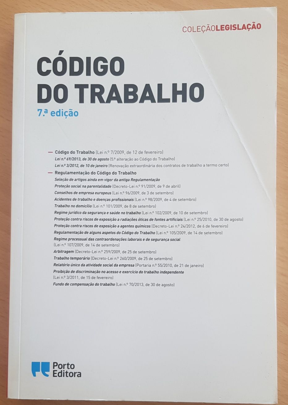 Vendo Código do Trabalho 7. Edição