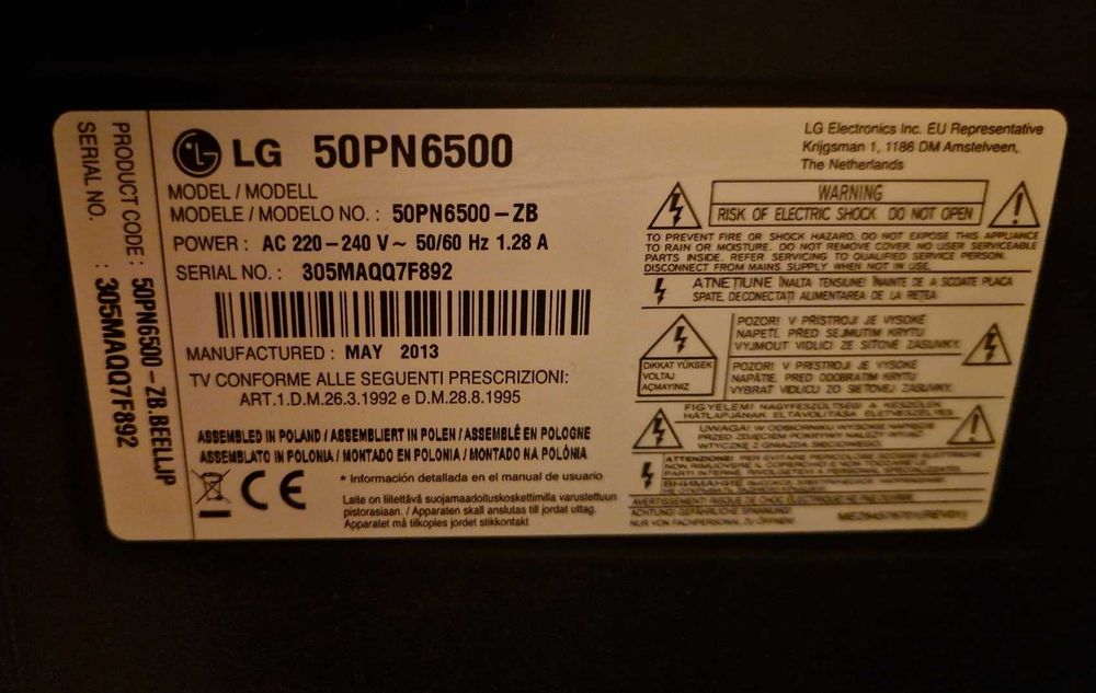 Telewizor plazmowy LG fullHD 50 cali 600Hz  zadbany w BDB stanie