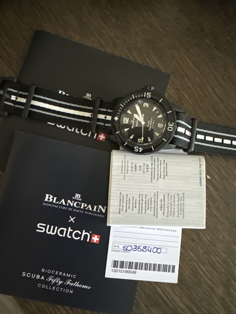 Zegarek Swatch Blancpain Ocean of Storms czarny nowy