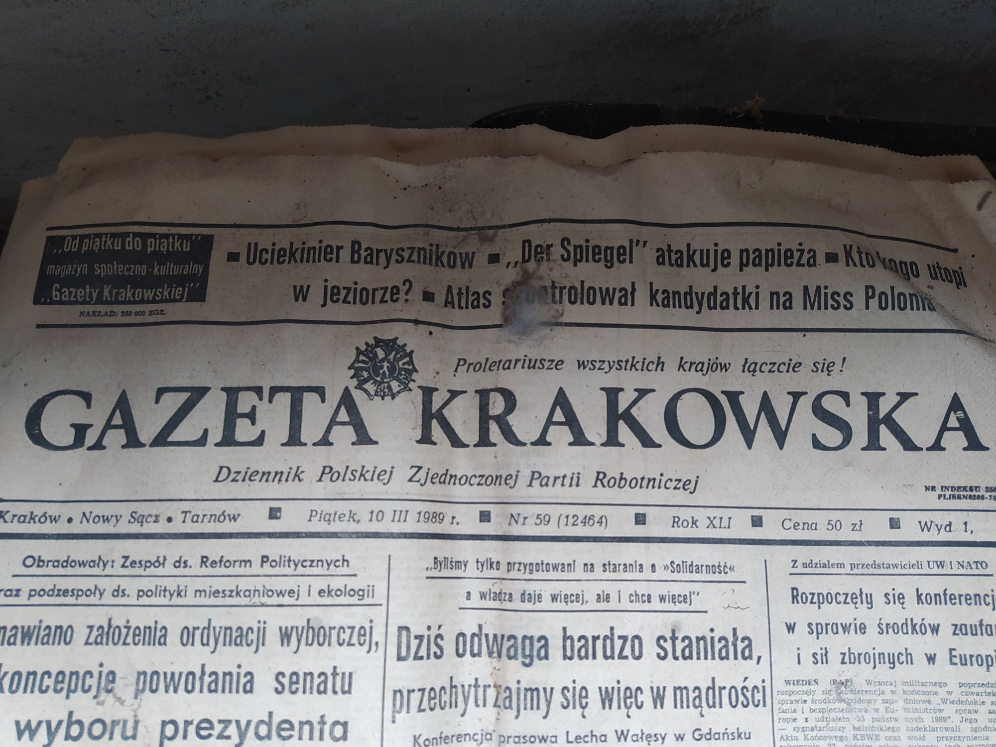 Gazeta krakowska 1989 NR 59