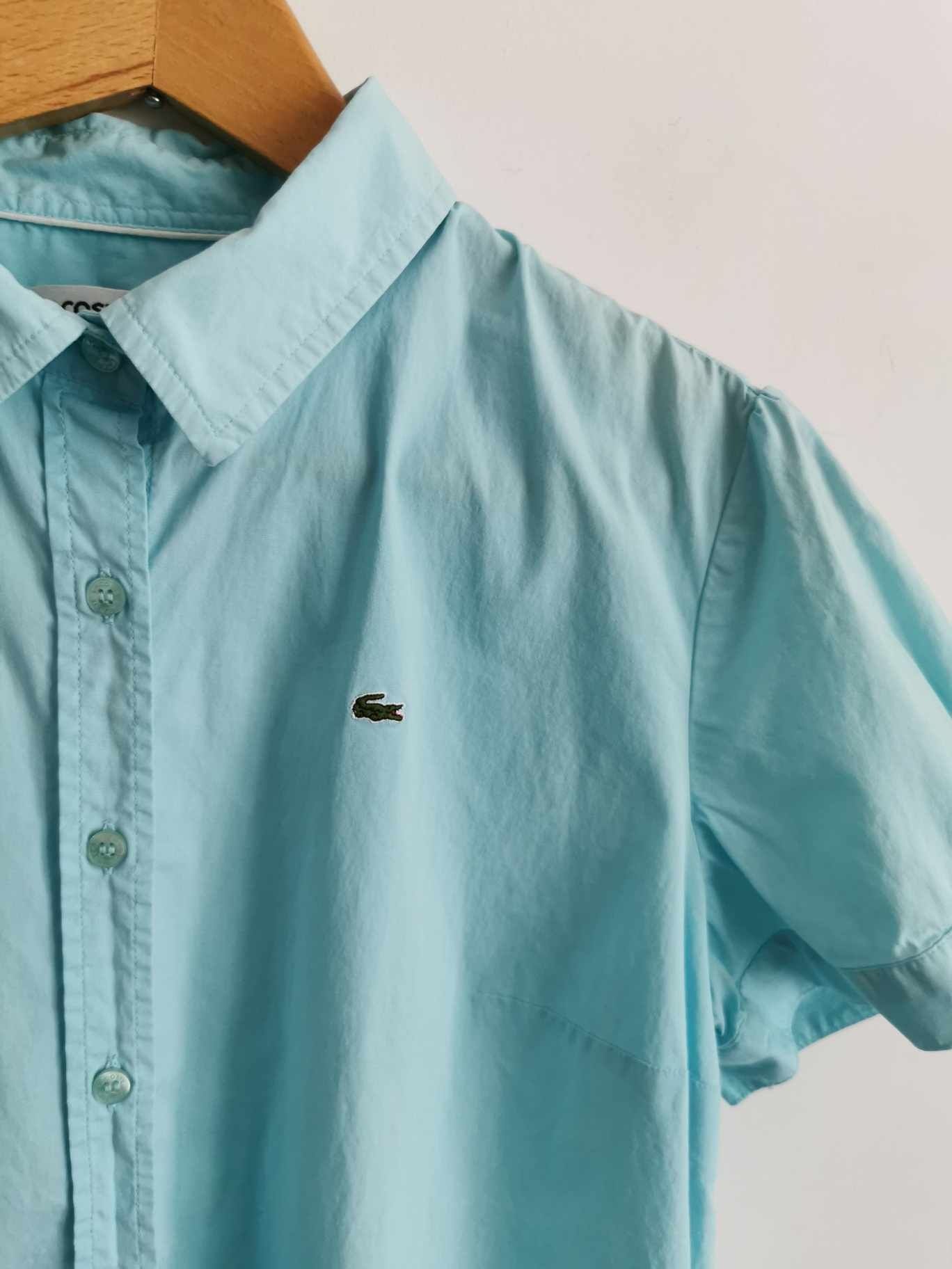 Lacoste koszula krótki rękaw damska logowana XL