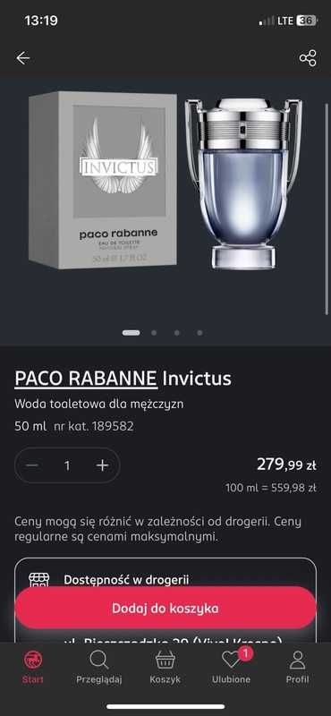 Paco rabanne invictus perfuma 50 ml nowa z folia