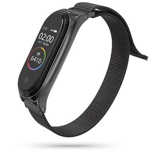 Pasek Nylon do Xiaomi Mi Band 5 / 6 / 6 Nfc Black