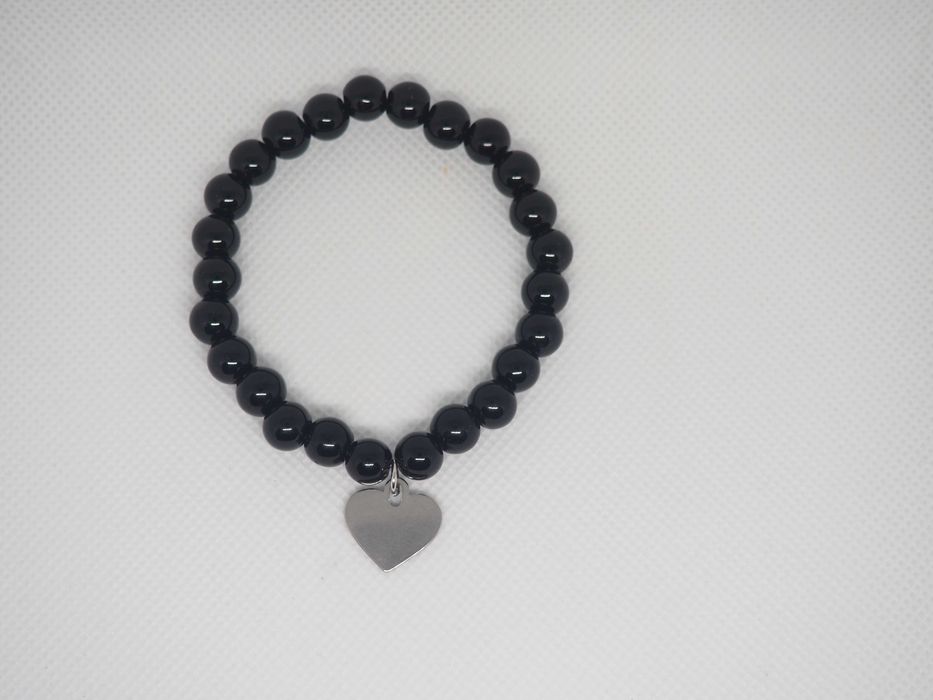 Ręcznie robiona bransoletka z kamieni - Obsydian