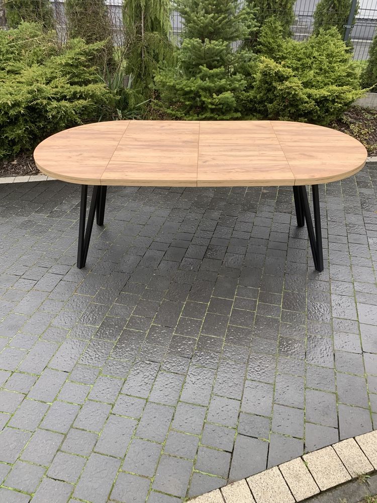 Stół rozkładany okrągły loft dąb Craft hikora egger halifax artisan