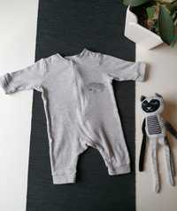 KappAhl piżamka pajacyk niemowlęcy na zamek zebra r. 50/56