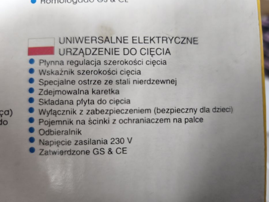 Krajalnica do chleba wędlin elektryczna eltra 100w cięcie od 0 do 15