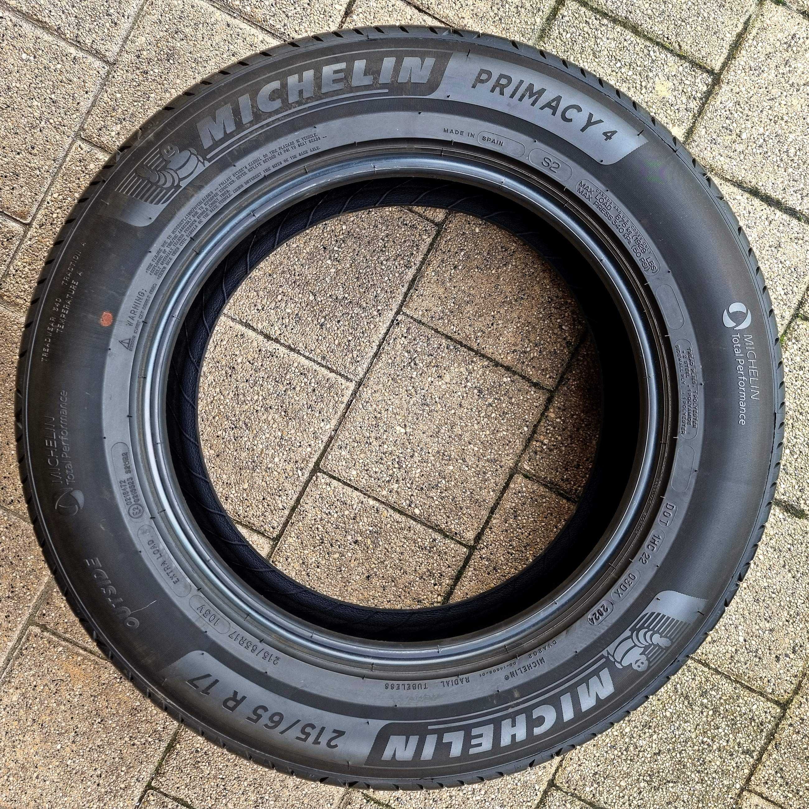 Michelin Primacy 4 215/65R17 103V XL S2 FR Rok 2024.20 - Nowe