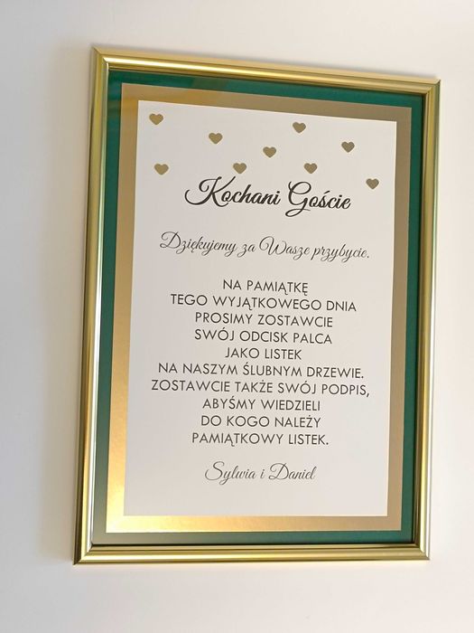 Karta A4 ramka do Księgi Gości drzewko, wesele inne