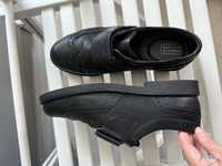 Обувь для школьника детские туфли кожаные броги на липучке Miracle