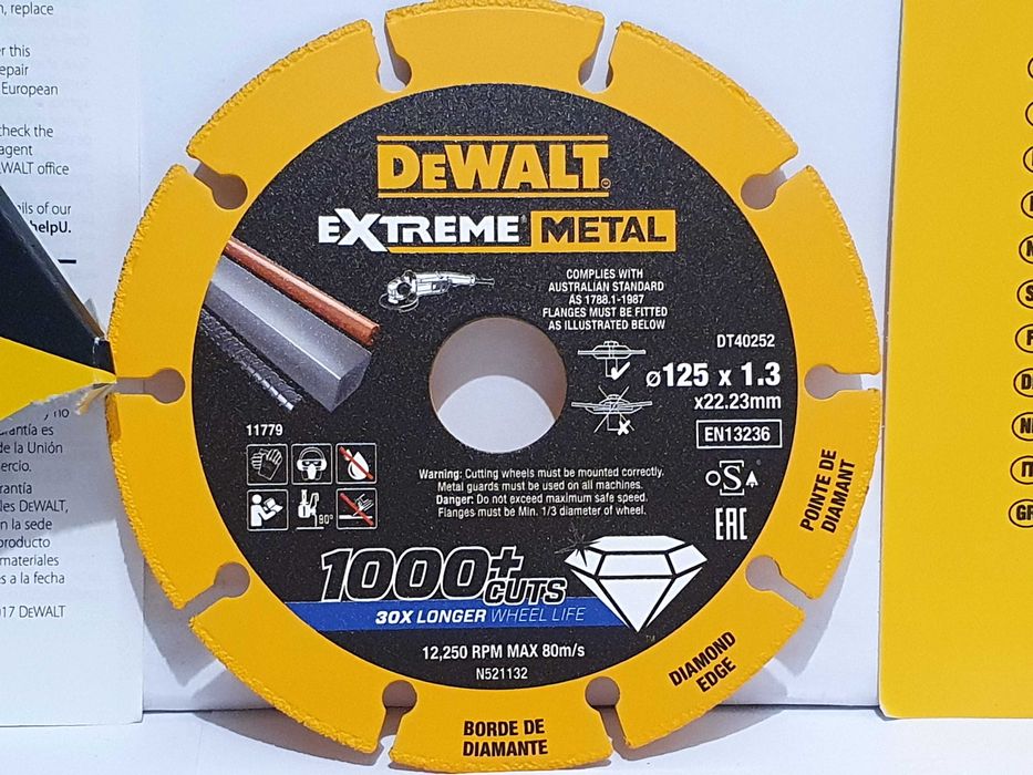 Tarcza do metalu DEWALT 125mm diamentowa Super Jakość stal inox żeliwo