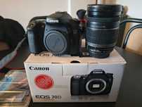 Canon EOS 70D + Lente Canon EF-S 18-200mm f/3.5-5.6 IS com caixa
