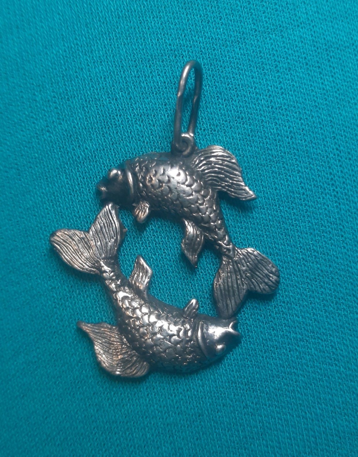 Серебряный кулон знак зодиака Рыбы, 925 пробы