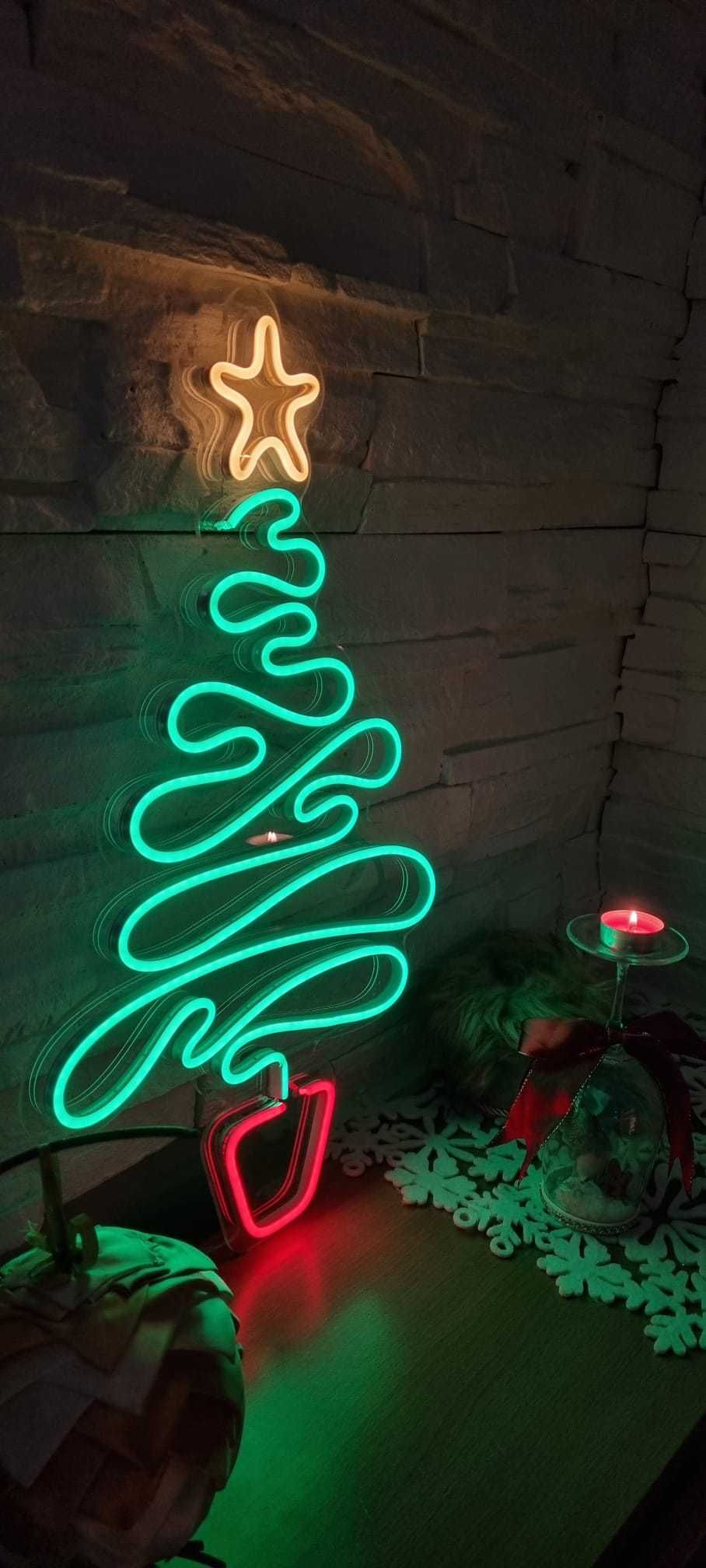 Świąteczna choinka neon LED boże narodzenie