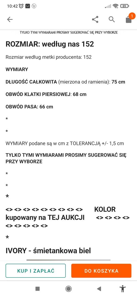 Sukienka biała na komunię  dziewczęca