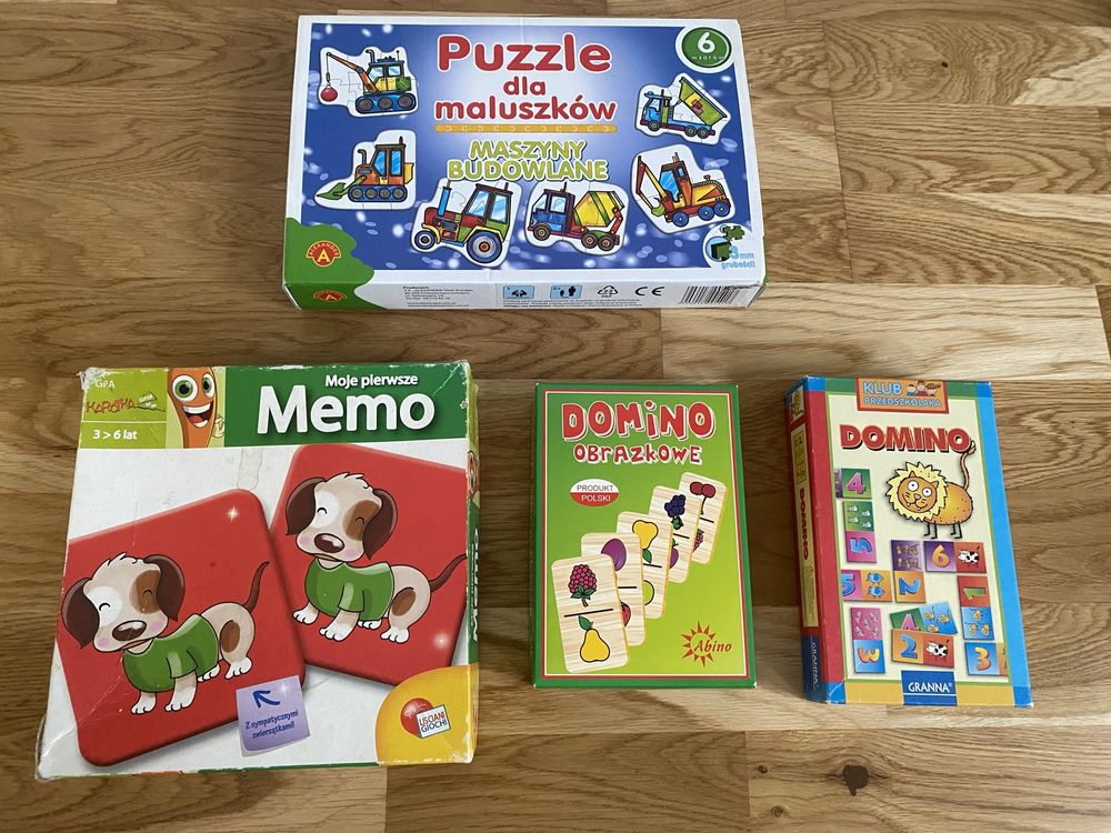 Zestaw gier i układanek dla dziecka memory puzzle