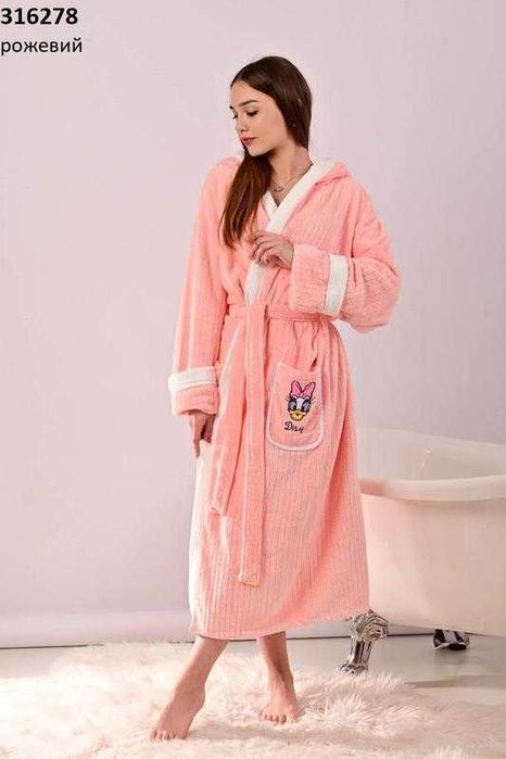Женский банный домашний халат микрофибра капюшон Donald Malloory Home