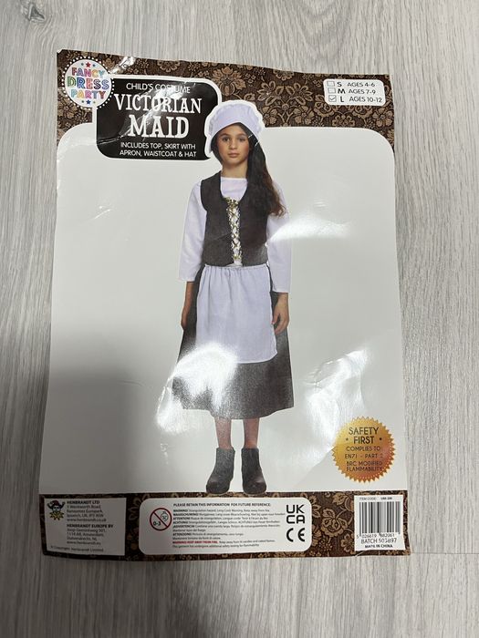 Przebranie Wiktoriańska pokojówka, roz. L(10Lat).